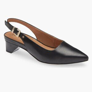 NWOB FRANKIE4 Black Juliett II Pointed Toe Slingback Pump